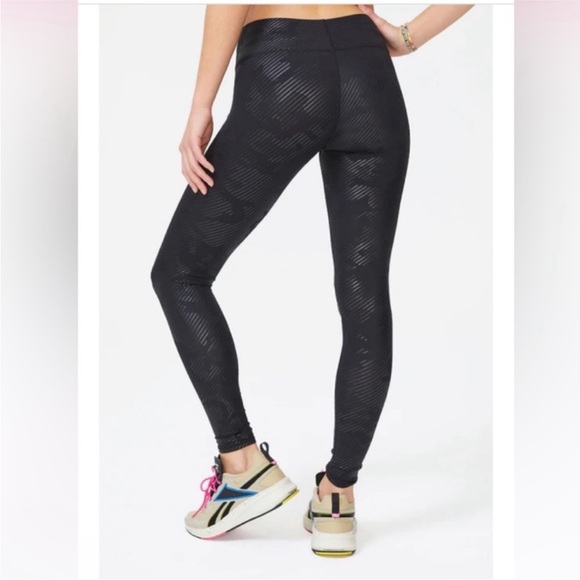 Terez Pants - TEREZ women’s Black Tonal Camo Foil Print Leggings Size small with Tall Band